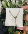 Mini Yuvarlak Renkli Taşlı ve Ataç Y Kolye I İthal