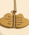 Kalp Şeklinde Kırmızı Kalpli Şiirli Kitap Kolye