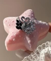 Siyah ve Beyaz Swarovski Kuğu Kolye I Çelik