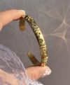 Taşlı Vintage Kelepçe Bileklik I Çelik