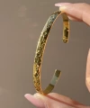 Oymalı Çiçek Vintage Kelepçe Bileklik