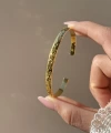 Oymalı Çiçek Vintage Kelepçe Bileklik