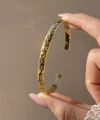 Oymalı Çiçek Vintage Kelepçe Bileklik