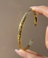 Oymalı Çiçek Vintage Kelepçe Bileklik