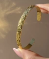 Oymalı Vintage Kelepçe Bileklik