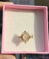 Beyaz Taşlı Çerçeve Vintage Yüzük