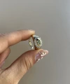 Yeşil Taşlı Oval Vintage Yüzük