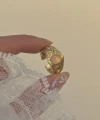 Beyaz Kuvars Taşlı Vintage Yüzük I 14 Altın Kaplama