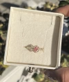 Kırmızı Taşlı Vintage Yüzük I 14 Altın Kaplama
