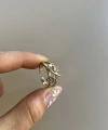 Renkli Taşlı Vintage Yüzük I Ham Pirinç