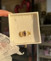 Ametist Taşlı Vintage Yüzük I 14 Altın Kaplama