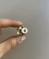 Beyaz Sedefli Yıldız Vintage Yüzük I Çelik