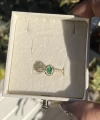 Yeşil Taşlı Vintage Yüzük I Ham Pirinç
