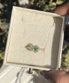 Yeşil Taşlı Vintage Yüzük I Ham Pirinç