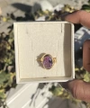 Mor Taşlı Vintage Yüzük I 14 Altın Kaplama