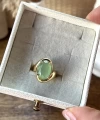 Su Yeşili Taşlı Vintage Yüzük I 14 Altın Kaplama