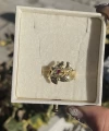Kırmızı Taşlı Vintage Yüzük I 14 Altın Kaplama