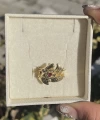 Kırmızı Taşlı Vintage Yüzük I 14 Altın Kaplama