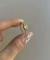 Beyaz Kuvars Taşlı Vintage Yüzük I 14 Altın Kaplama