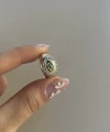 Yeşil Taşlı Oval Vintage Yüzük