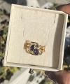 Mor Taşlı Vintage Yüzük I 14 Altın Kaplama