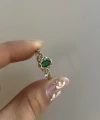 Yeşil Taşlı Vintage Yüzük I Ham Pirinç