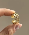 Bordo Taşlı Oymalı Vintage Yüzük I 14 Altın Kaplama