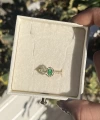 Yeşil Taşlı Vintage Yüzük I Ham Pirinç