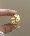 Yıldız Damalı Vintage Yüzük I 14 Altın Kaplama
