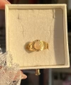 Beyaz Kuvars Taşlı Vintage Yüzük I 14 Altın Kaplama