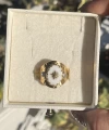 Beyaz Sedefli Yıldız Vintage Yüzük I Çelik