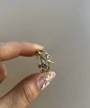 Renkli Taşlı Vintage Yüzük I Ham Pirinç