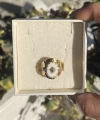Beyaz Sedefli Yıldız Vintage Yüzük I Çelik