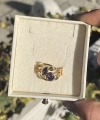 Mor Taşlı Vintage Yüzük I 14 Altın Kaplama