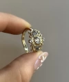 Beyaz Taşlı Göz Vintage Yüzük