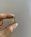İkili Desenli Vintage Yüzük I 14 Altın Kaplama