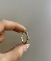 Taşlı Kemik Vintage Yüzük I 14 Altın Kaplama