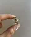 Renkli Taşlı Vintage Yüzük I Ham Pirinç