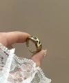 Renkli Taşlı Vintage Yüzük I Ham Pirinç