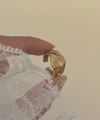 Beyaz Kuvars Taşlı Vintage Yüzük I 14 Altın Kaplama