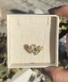 Taşlı Kalp Vintage Yüzük I Ham Pirinç