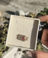 Kırmızı İri Taşlı Vintage Yüzük I 14 Altın Kaplama