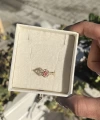 Kırmızı Taşlı Vintage Yüzük I 14 Altın Kaplama