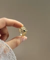 Yeşil Taşlı Vintage Yüzük I 14 Altın Kaplama