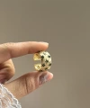 Yeşil Taşlı Vintage Yüzük I 14 Altın Kaplama