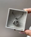 Yuvarlak Çiçek Desenli Minimal Çift Fotoğraflı Kolye I Çelik