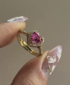 Pembe Kalp Yüzük I 925 Gümüş