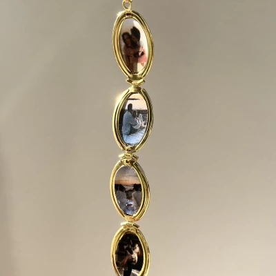 4 Fotoğraflı Oval Kapaklı Kolye | Çelik