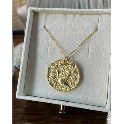 Aslan Vintage Madalyon Kolye I 925 Gümüş