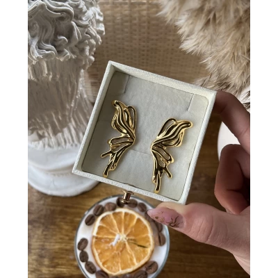 Kelebek Kanat Küpe I Çelik